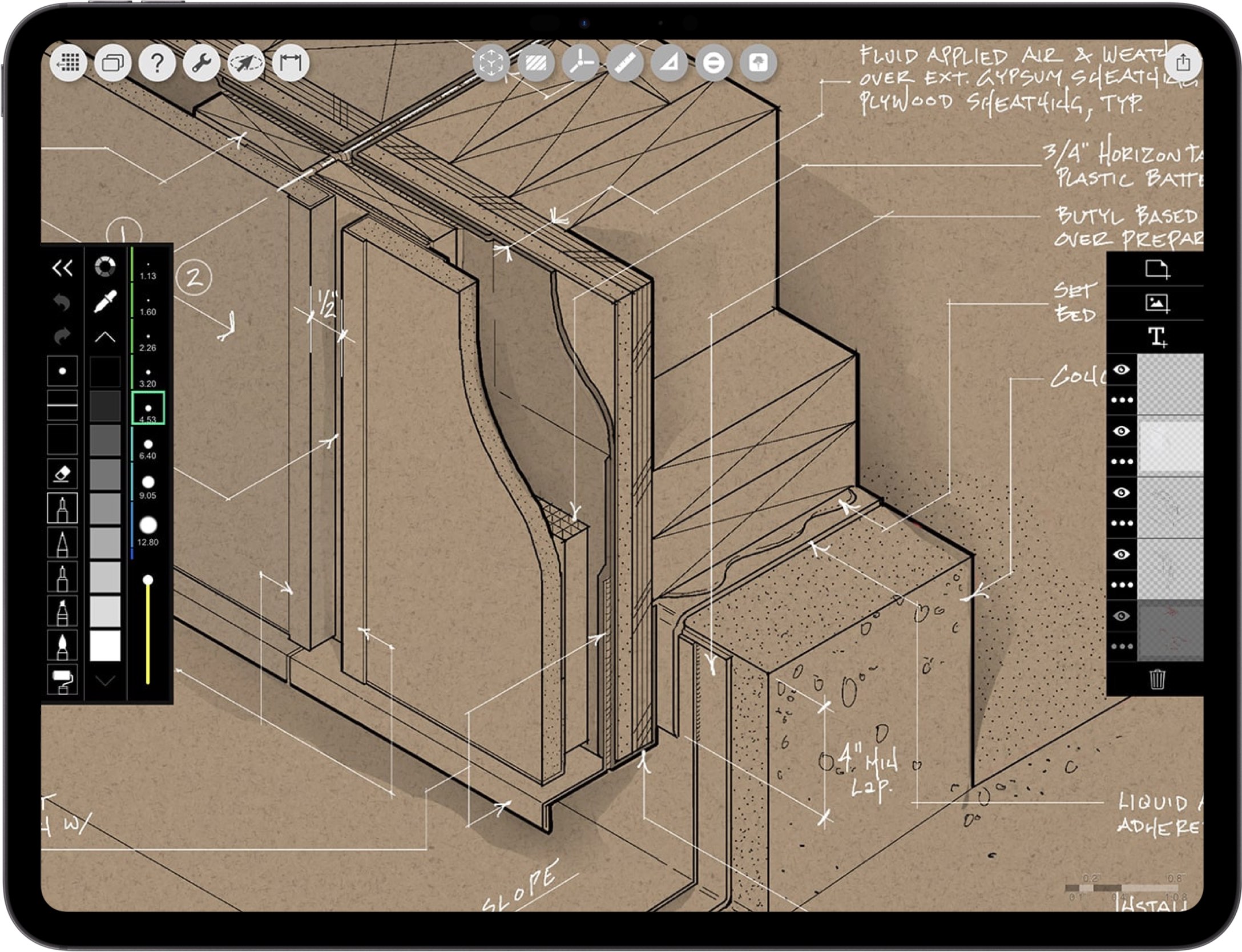 best app for Engineers Contractors_ iPad drawing for Engineering Construction_Detail Axon